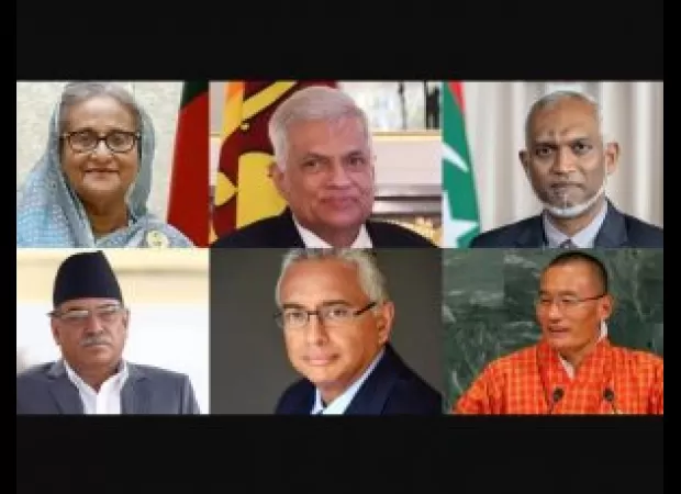 7 leaders from neighboring countries and the Indian Ocean region attend Modi's swearing-in ceremony.
