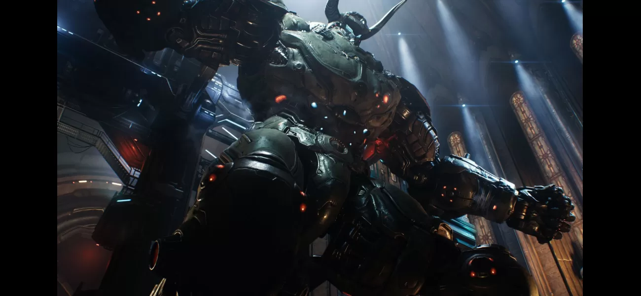 Doom: The Dark Ages is available on Xbox and PS5, with a very heavy metal aesthetic.