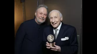 97-year-old Hollywood icon makes rare appearance, looking energetic as he accepts prestigious award.