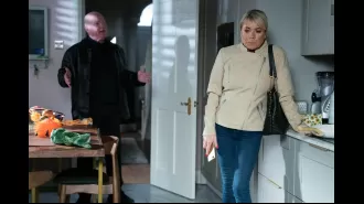 Phil begs Sharon in EastEnders, but it's a tough request.