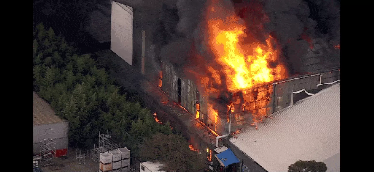 Massive blaze consumes manufacturing plant in the southern part of Sydney.