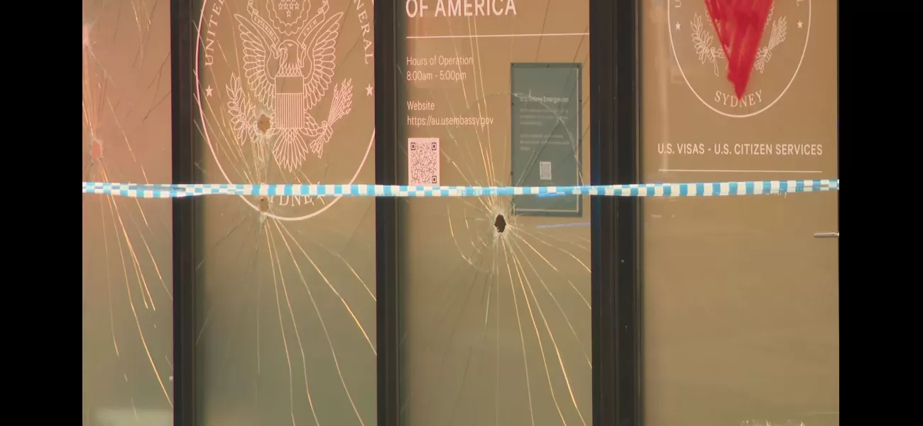 The US Consulate in Sydney was damaged and marked with pro-Palestine messages using a sledgehammer.