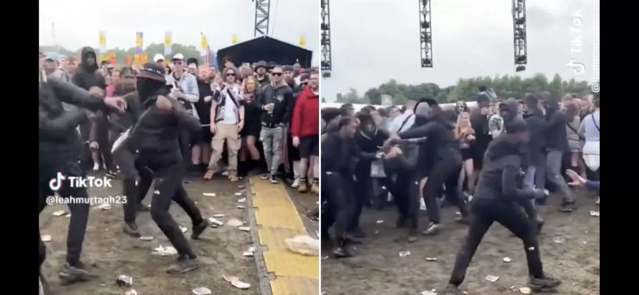 Police confiscate weapons and drugs at festival, causing a large brawl to break out.