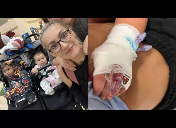 Family on expensive vacation gets sick from food and baby is left on IV.