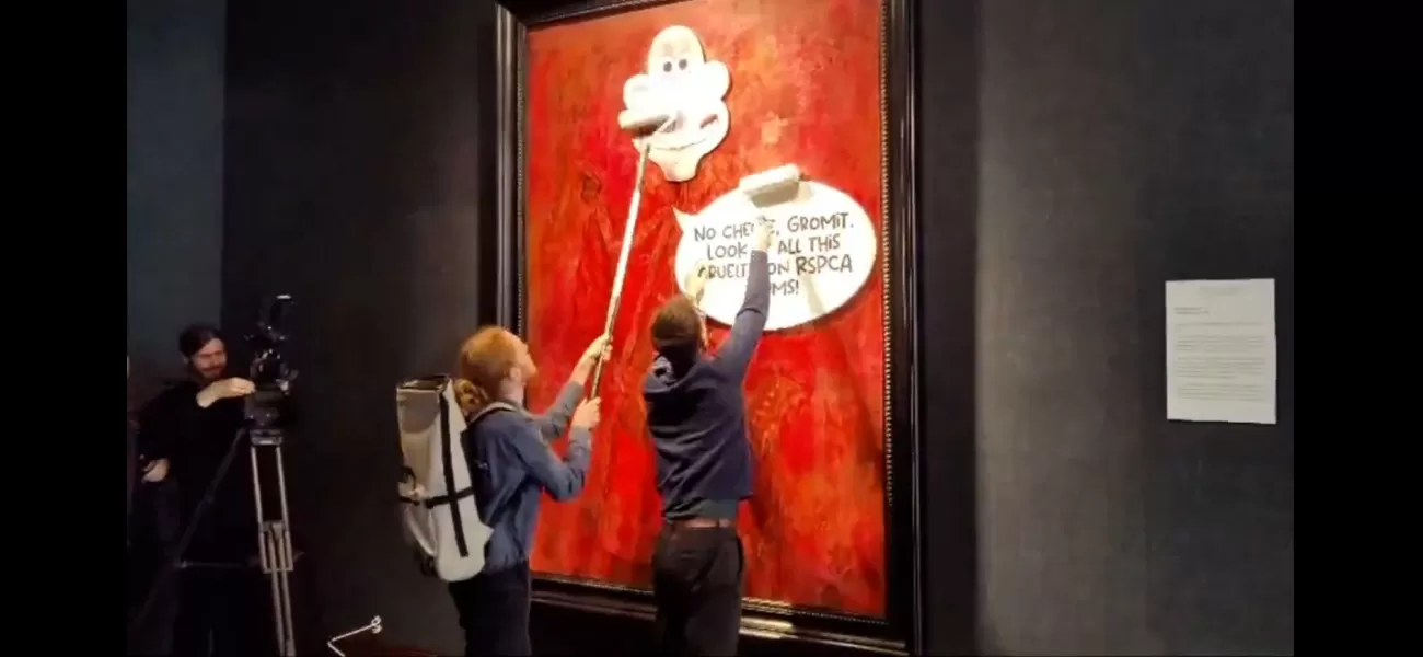Activists deface first portrait of King Charles I.