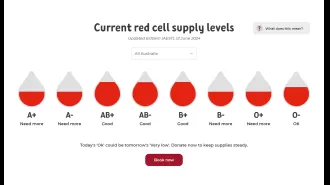 Donors can check live blood supply levels