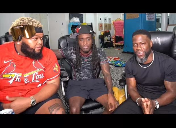 Comedian Kevin Hart and gamer Kai Cenat team up for an epic live stream event.