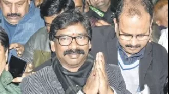 ED arrests Hemant Soren in money laundering case.