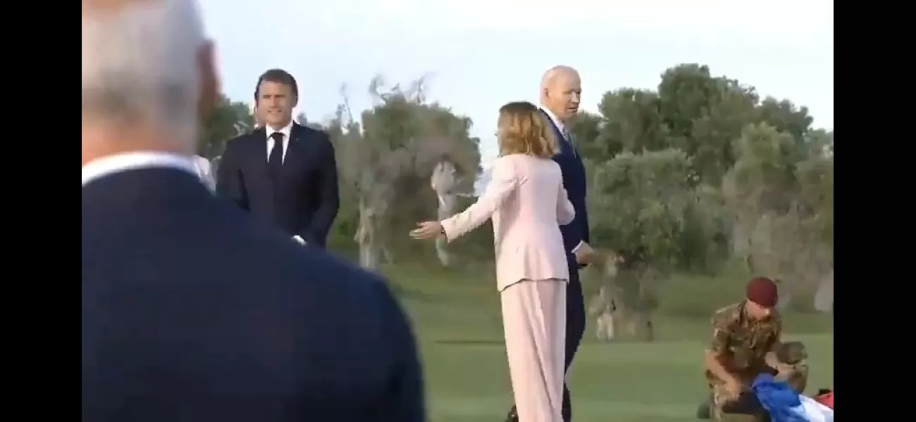 Italian Prime Minister had to stop Joe Biden from straying at G7 meeting.