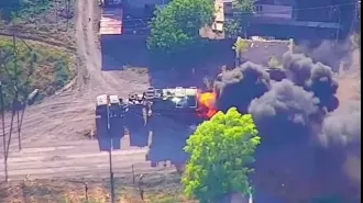 Expensive Russian military equipment destroyed by kamikaze drone attack.