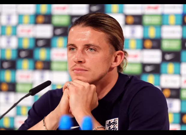 Chelsea's Conor Gallagher reacts to Aston Villa's offer to acquire him as a midfielder.