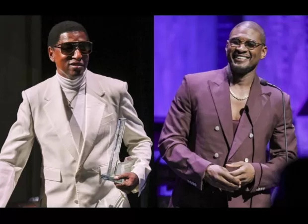 Usher honored at Apollo's 90th anniversary with Babyface, reflecting on his journey and success.