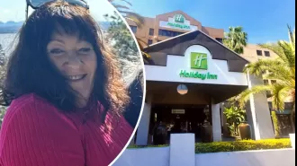 Elderly woman warns against using cash to pay for Sydney hotel stays.