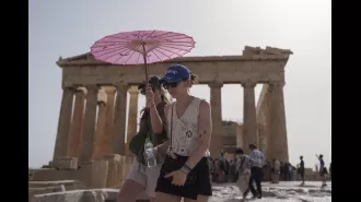 Greek officials closed Acropolis due to heat for second time.