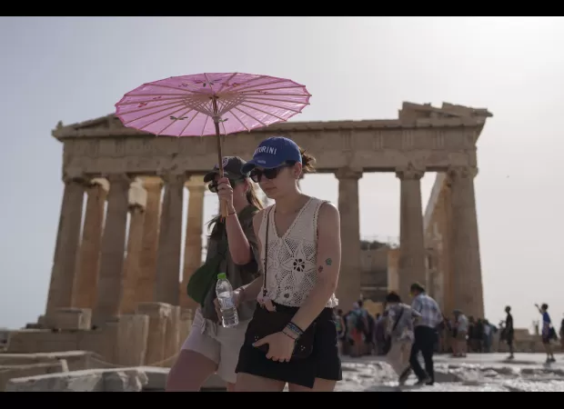 Greek officials closed Acropolis due to heat for second time.