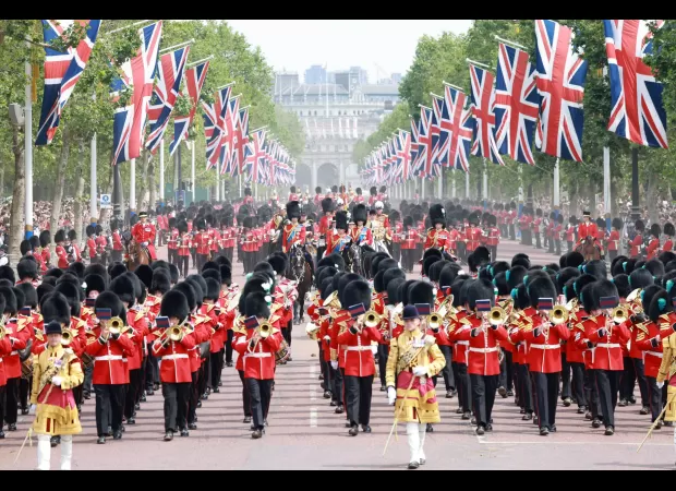 Map of Trooping the Colour: Optimal viewing locations for King's birthday parade.
