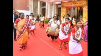 President Murmu joins in 'Raja Parba' festivities at Rashtrapati Bhavan.