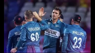 New Zealand dominates Uganda, winning by 9 wickets in their first T20 World Cup match.
