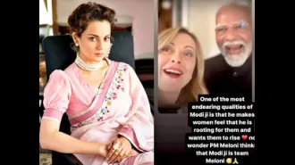 Kangana Ranaut praises PM Modi's support for women, shares video of him with Giorgia Meloni.