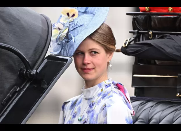 Louise Windsor wears a summer dress again for Trooping the Colour in grey.