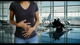 Traveling can cause bloating and constipation, known as 
