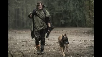 Walking Dead stars saddened by death of beloved dog actor.