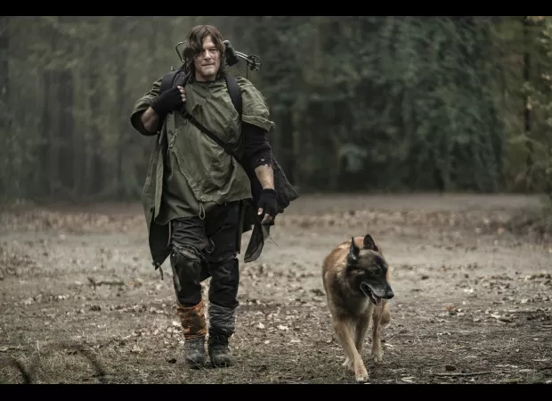 Walking Dead stars saddened by death of beloved dog actor.
