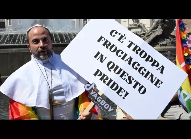 30 years of Rome Pride marked by marchers poking fun at Pope's remarks.