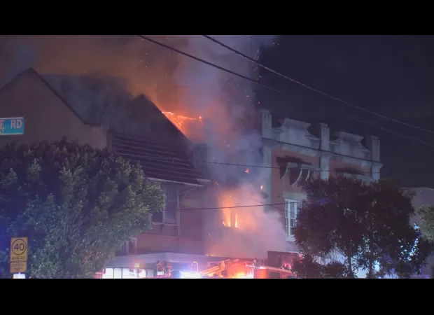 Firefighters fight fire at a Melbourne fish and chip store.