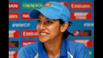 Smriti Mandhana's century leads India to a score of 265/8 against South Africa.