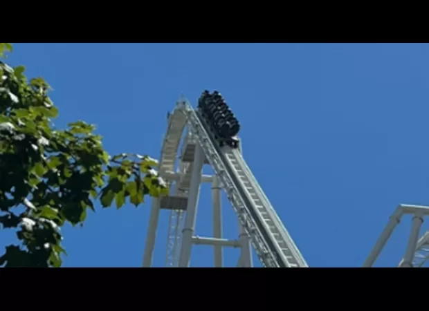 The UK's latest rollercoaster, costing £18 million, malfunctions and leaves riders stranded 236ft in the air.