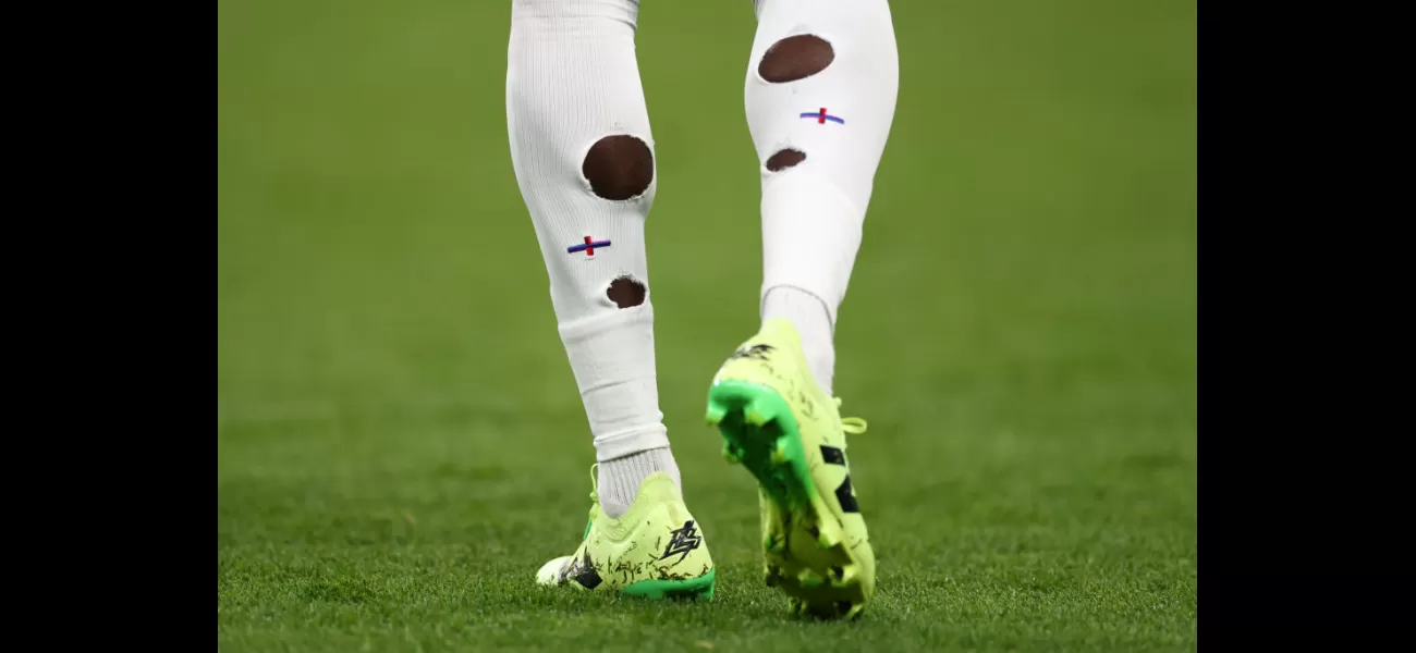 Why do soccer players have gaps in their socks during Euro 2024?