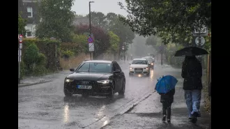 Heavy rain could cause floods in England, possibly leading to submerged areas.
