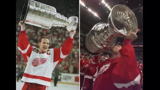 On this day, the Detroit Red Wings win back-to-back Stanley Cups in sports history.