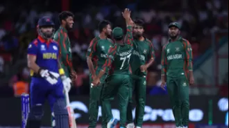 Bangladesh secures spot in Super 8 of T20 World Cup by defeating Nepal.