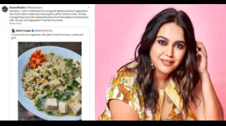 Actress Swara Bhasker criticizes a food blogger's social media post about being proud to be vegetarian.