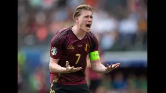 Angry De Bruyne leaves interview after surprising Belgium defeat at Euro 2024.