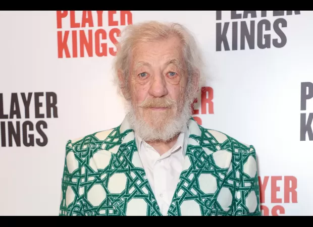 Actor Sir Ian McKellen taken to hospital after falling off stage during performance in London theater.
