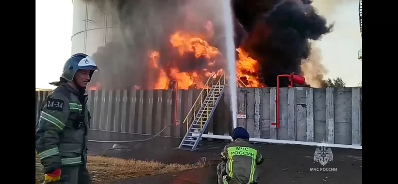 An attack by kamikaze drones destroyed Putin's oil storage facilities in a single moment.