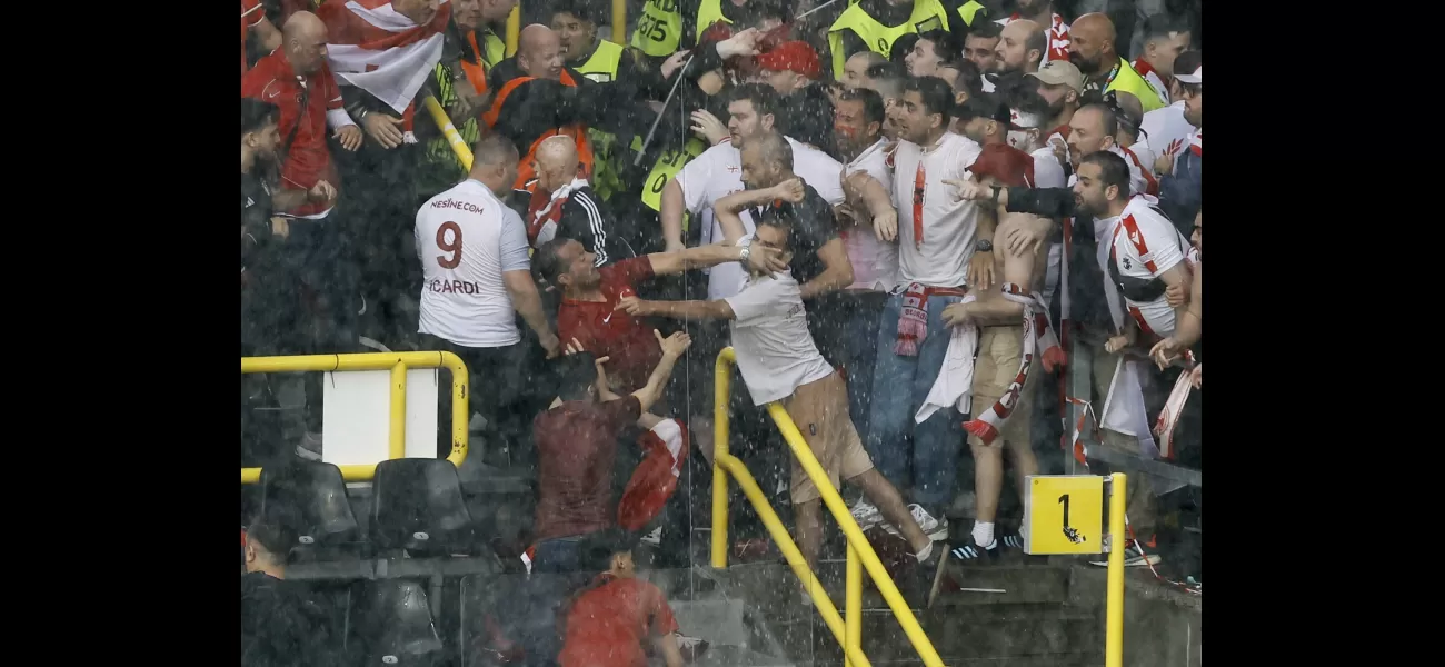 Fans from Turkey and Georgia engage in a pre-game brawl at Euro 2024.