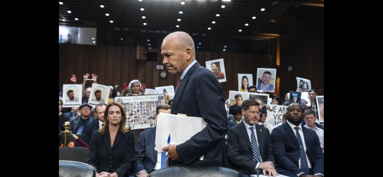 Boeing CEO apologizes to families of plane crash victims, who believe he should be imprisoned.