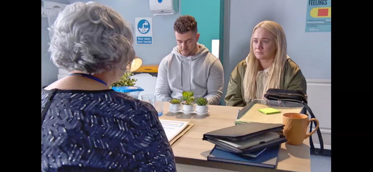Leela and Joel Dexter devastated over baby Noah's autopsy results in Hollyoaks.