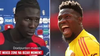 Reporter confuses Euro 2024 player for Manchester United's Andre Onana, resulting in player's angry response.
