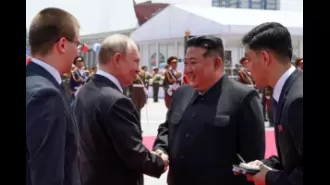 Leader of North Korea pledges complete backing for Russia in their involvement with Ukraine during meeting with Vladimir Putin.