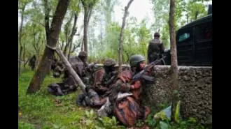 Two militants dead in J&K clash, two troops hurt.