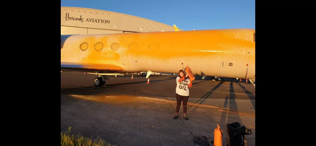 Taylor Swift's private jet was covered in paint just hours after arriving, as part of a protest against using oil to fuel planes.