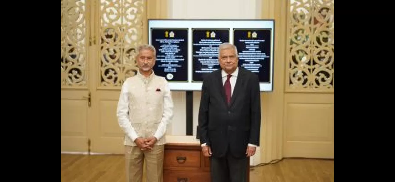 India's Foreign Minister Jaishankar and Sri Lanka's President Wickremesinghe inaugurate a Maritime Rescue Coordination Centre together.