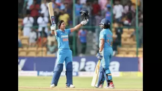 India wins 2nd ODI against South Africa by 4 runs with Mandhana and Kaur scoring centuries.