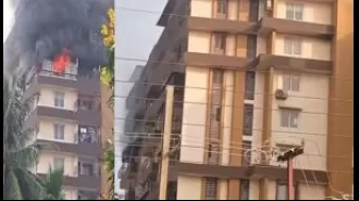 A huge blaze erupts in Bhubaneswar building, no injuries reported.