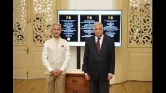 India's Foreign Minister Jaishankar and Sri Lanka's President Wickremesinghe inaugurate a Maritime Rescue Coordination Centre together.
